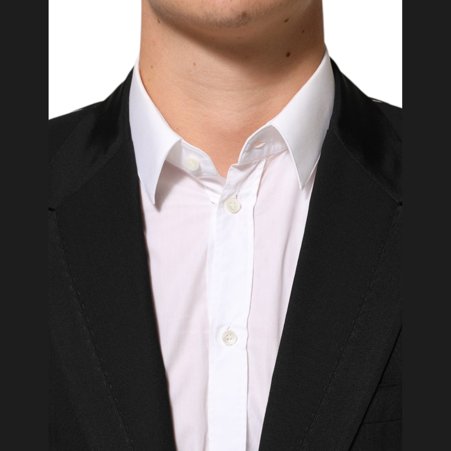 Dolce & Gabbana Black Wool 2 Buttons Suit Men Jacket Blazer