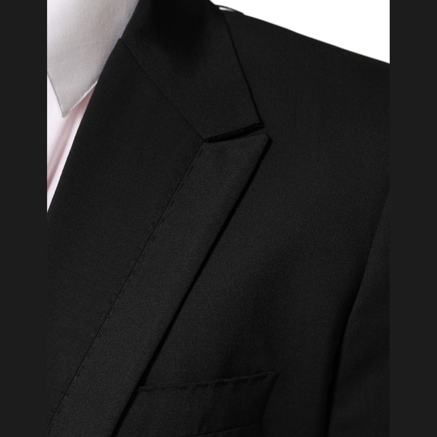 Dolce & Gabbana Black Wool 2 Buttons Suit Men Jacket Blazer