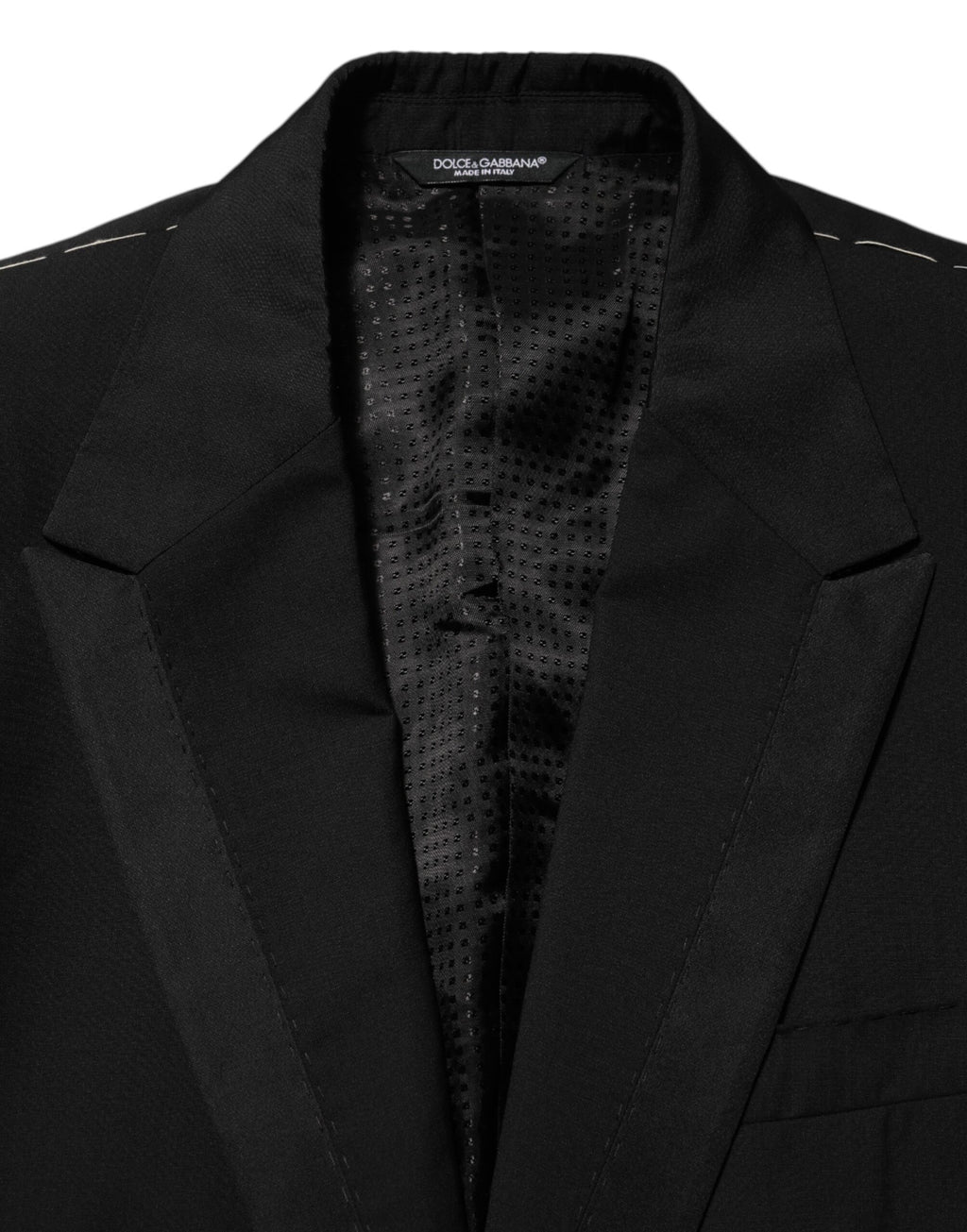 Dolce & Gabbana Black Wool 2 Buttons Suit Men Jacket Blazer - Eljoys Fashion 