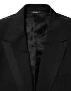 Dolce & Gabbana Black Wool 2 Buttons Suit Men Jacket Blazer - Eljoys Fashion 