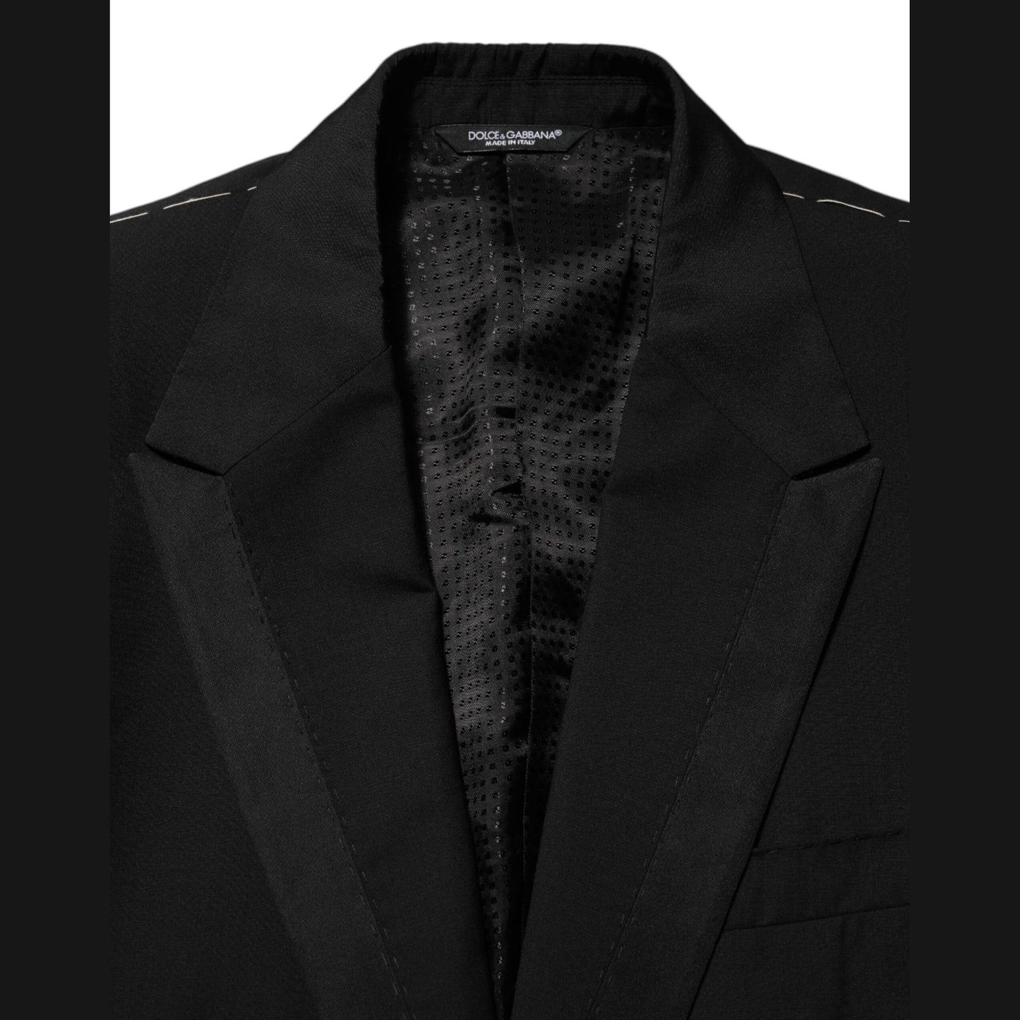 Dolce & Gabbana Black Wool 2 Buttons Suit Men Jacket Blazer