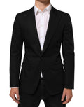 Dolce & Gabbana Black Wool 2 Buttons Suit Men Jacket Blazer - Eljoys Fashion 