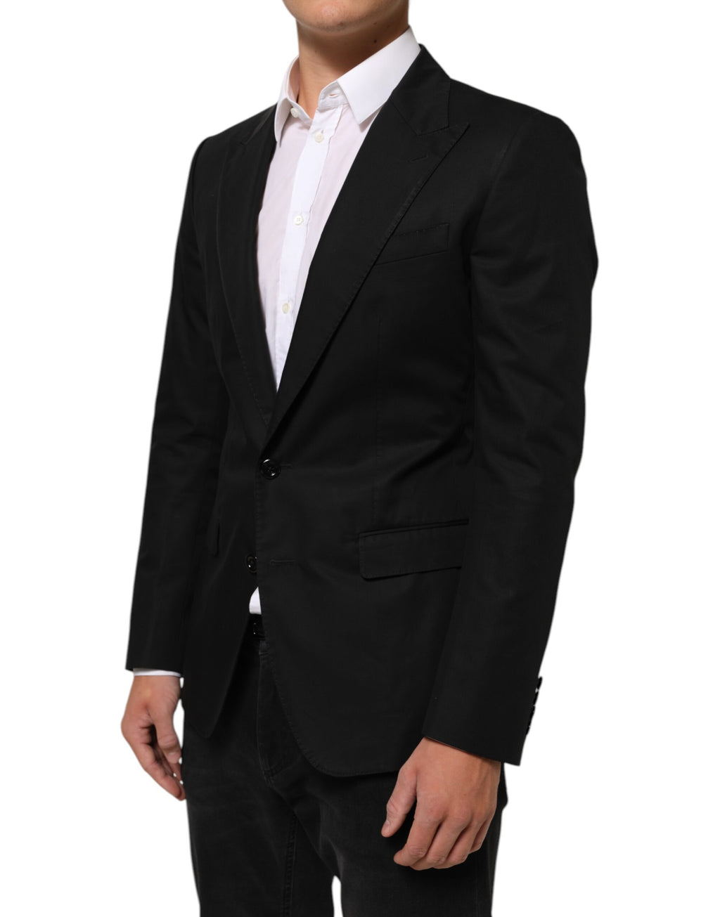 Dolce & Gabbana Black Wool 2 Buttons Suit Men Jacket Blazer - Eljoys Fashion 