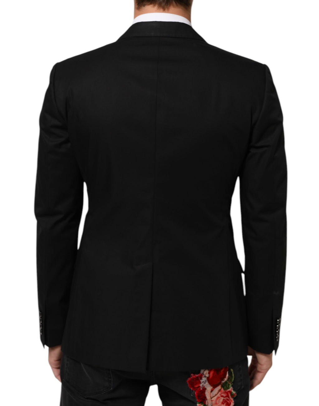 Dolce & Gabbana Black Wool 2 Buttons Suit Men Jacket Blazer - Eljoys Fashion 