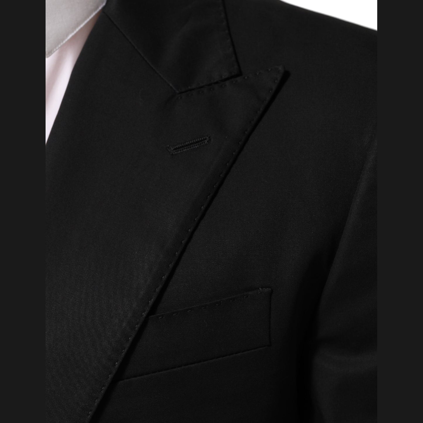 Dolce & Gabbana Black Wool 2 Buttons Suit Men Jacket Blazer