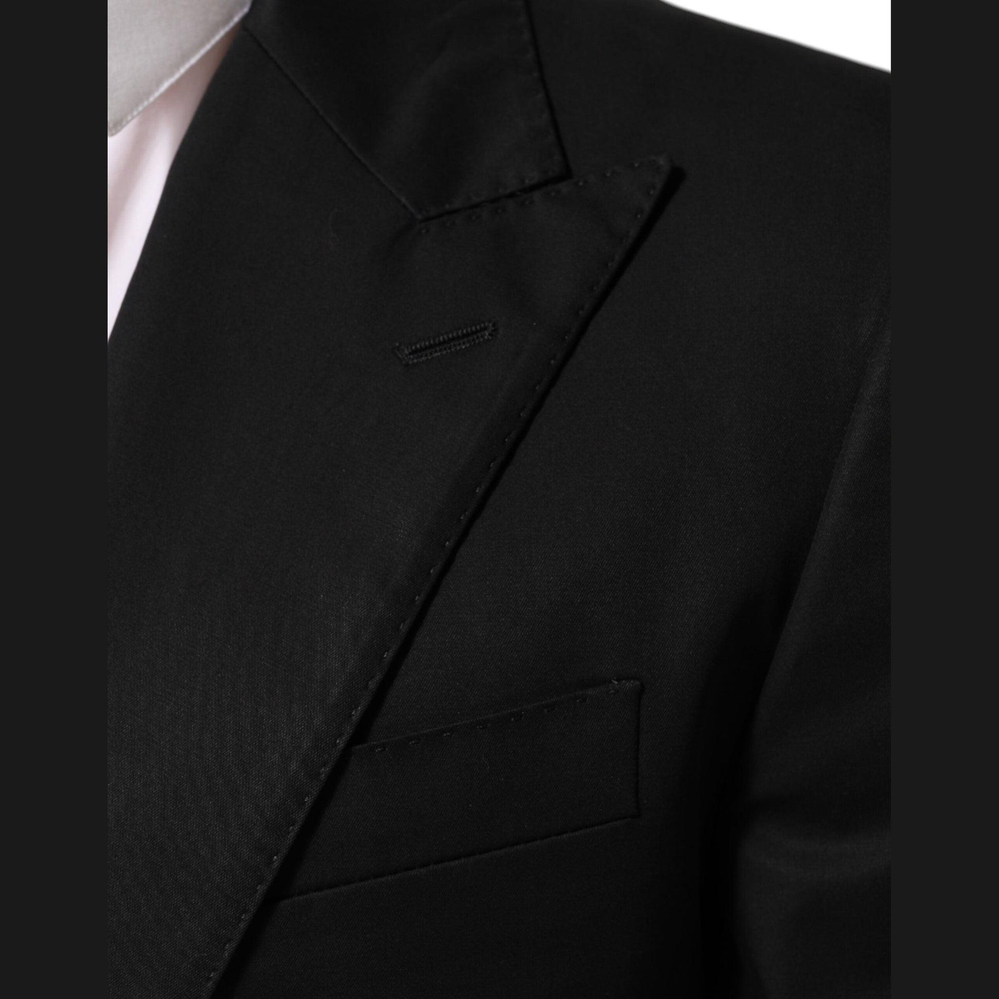 Dolce & Gabbana Black Wool 2 Buttons Suit Men Jacket Blazer