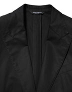 Dolce & Gabbana Black Wool 2 Buttons Suit Men Jacket Blazer - Eljoys Fashion 