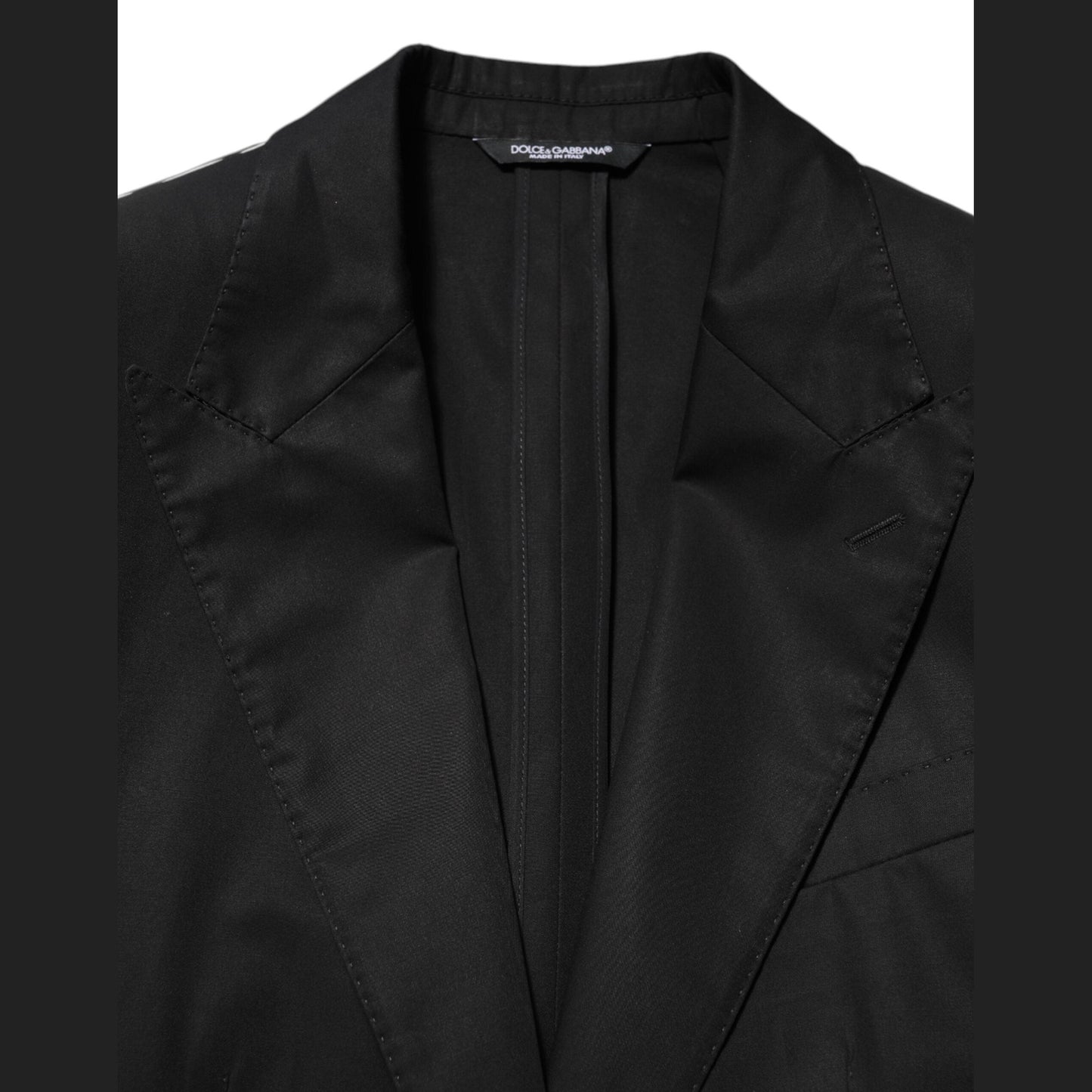 Dolce & Gabbana Black Wool 2 Buttons Suit Men Jacket Blazer