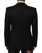 Dolce & Gabbana Black SICILIA Crystal Embellished Men Blazer