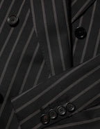 Dolce & Gabbana Dark Gray Stripes SICILIA 1 Button Suit Blazer