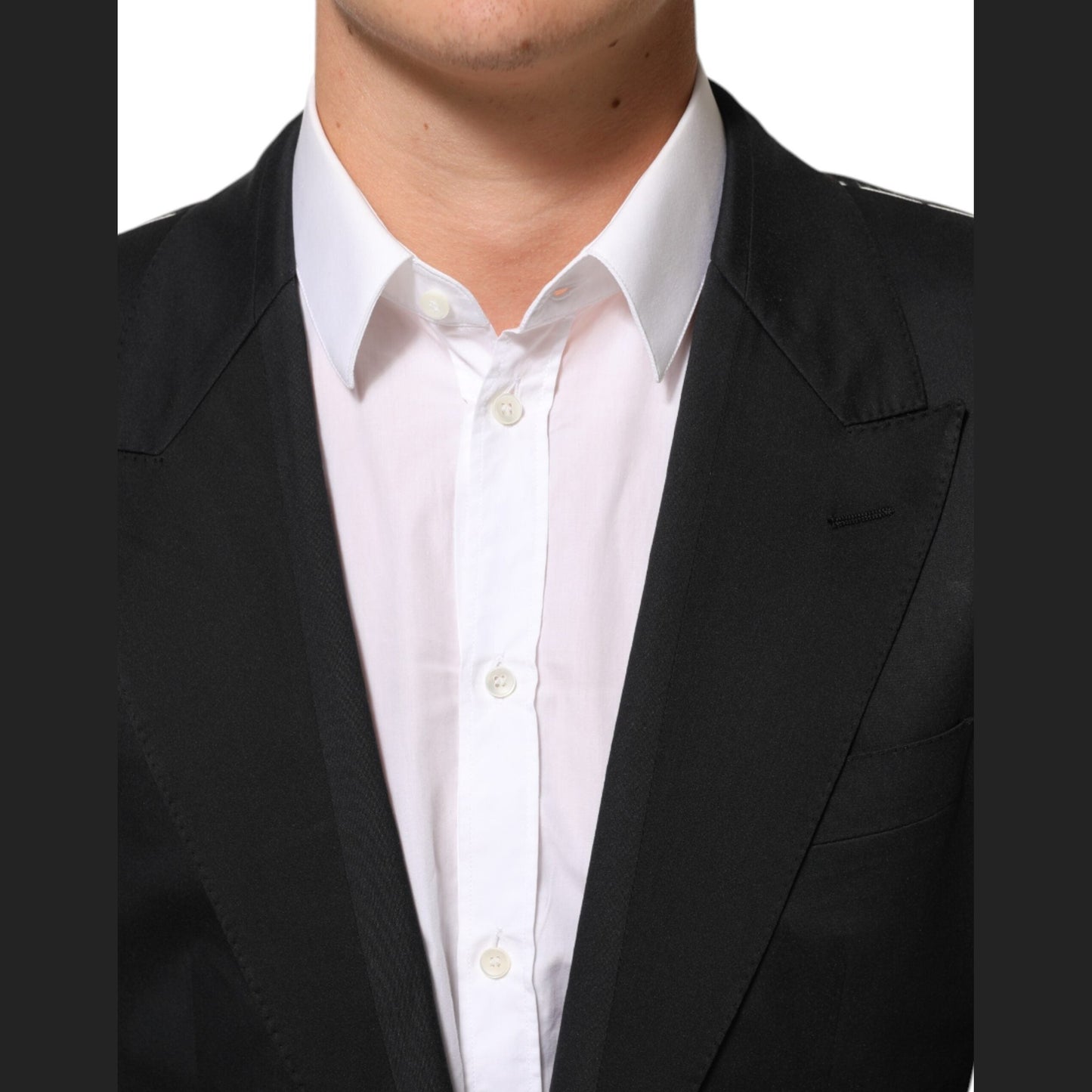 Dolce & Gabbana Black Cotton 2 Buttons Suit Jacket Blazer
