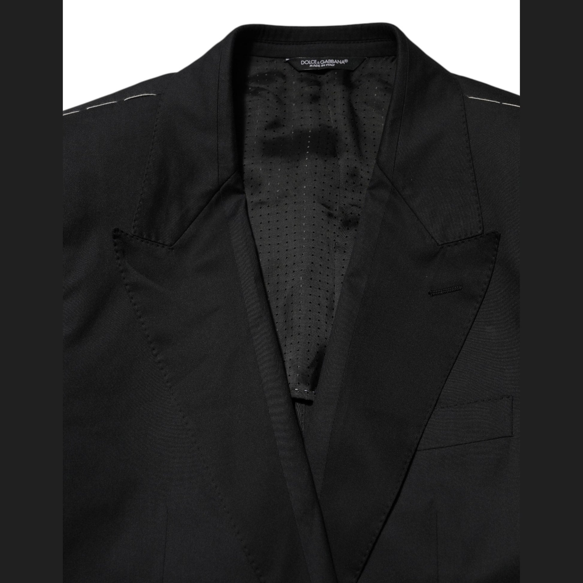 Dolce & Gabbana Black Cotton 2 Buttons Suit Jacket Blazer