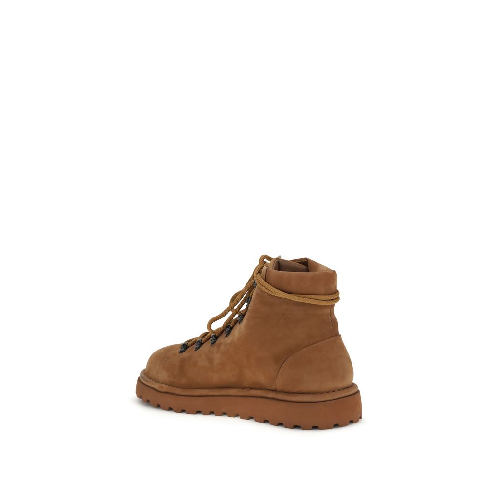 Marsell Brown Calf Leather Bos Taurus Lace-Up Boots