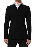 Dolce & Gabbana Black Wool Double Breasted Men Jacket Blazer - Eljoys Fashion 