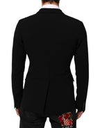 Dolce & Gabbana Black Wool Double Breasted Men Jacket Blazer - Eljoys Fashion 
