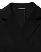 Dolce & Gabbana Black Wool Double Breasted Men Jacket Blazer - Eljoys Fashion 