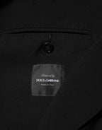 Dolce & Gabbana Black Wool Double Breasted Men Jacket Blazer - Eljoys Fashion 