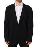 Dolce & Gabbana Dark Blue Viscose 2 Buttons Suit Jacket Blazer