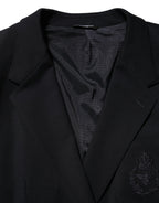 Dolce & Gabbana Dark Blue Viscose 2 Buttons Suit Jacket Blazer