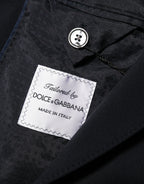 Dolce & Gabbana Dark Blue Viscose 2 Buttons Suit Jacket Blazer