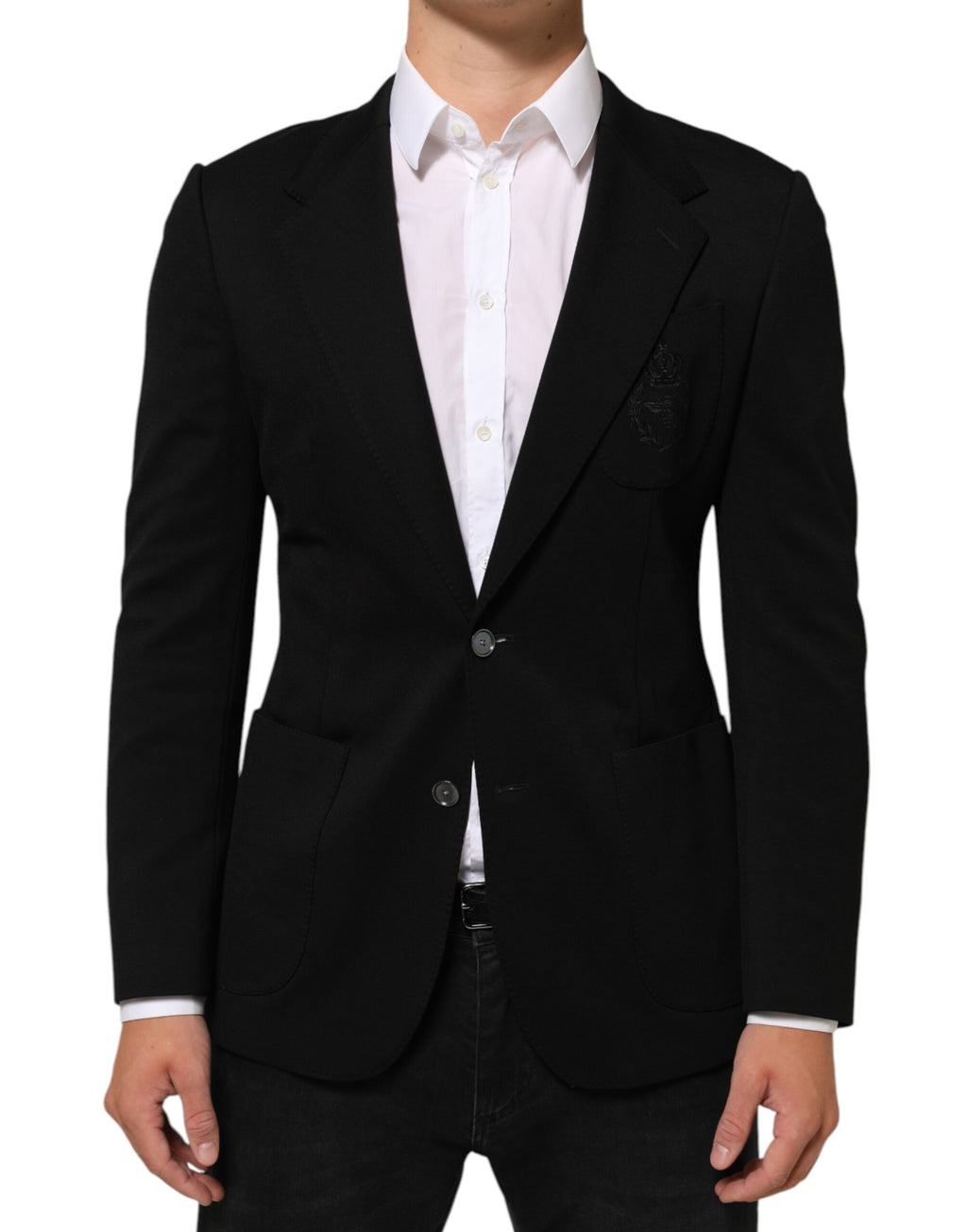 Dolce & Gabbana Black Viscose 2 Buttons Suit Jacket Blazer - Eljoys Fashion 