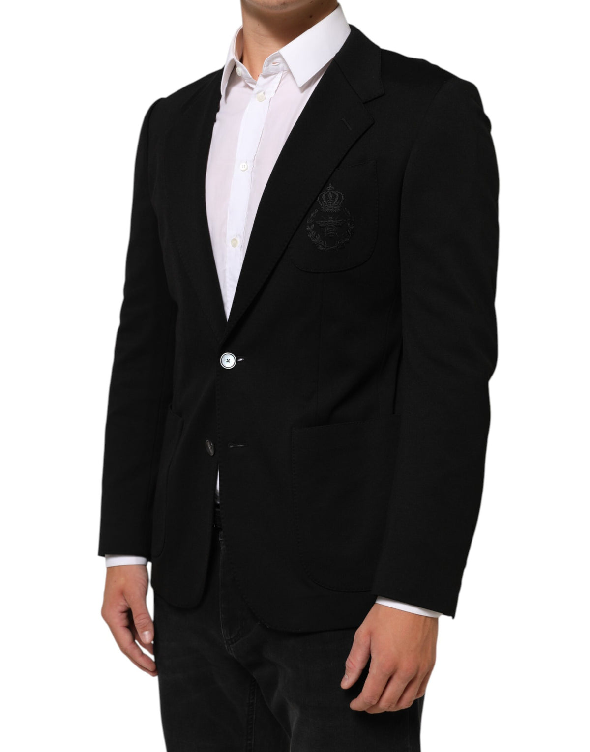 Dolce & Gabbana Black Viscose 2 Buttons Suit Jacket Blazer - Eljoys Fashion 
