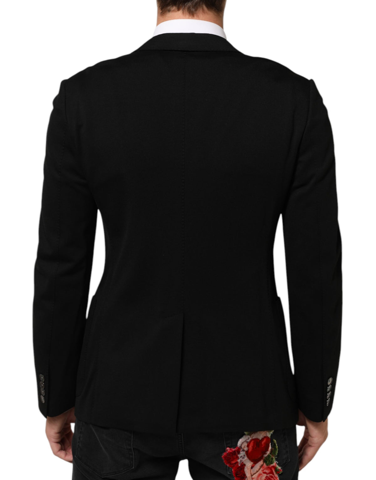 Dolce & Gabbana Black Viscose 2 Buttons Suit Jacket Blazer - Eljoys Fashion 