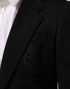 Dolce & Gabbana Black Viscose 2 Buttons Suit Jacket Blazer - Eljoys Fashion 