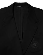 Dolce & Gabbana Black Viscose 2 Buttons Suit Jacket Blazer - Eljoys Fashion 