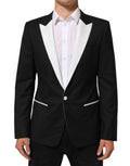 Dolce & Gabbana Black White MARTINI 1 Button Men Suit Blazer - Eljoys Fashion 