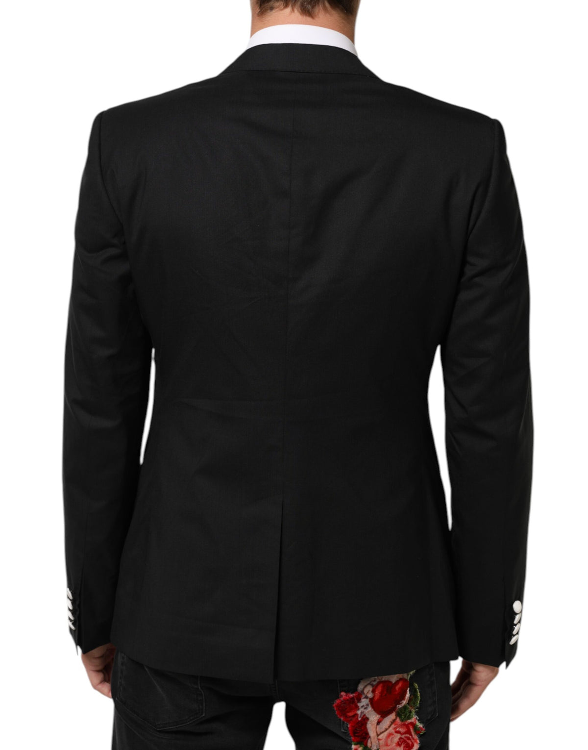 Dolce & Gabbana Black White MARTINI 1 Button Men Suit Blazer - Eljoys Fashion 