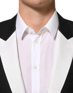 Dolce & Gabbana Black White MARTINI 1 Button Men Suit Blazer - Eljoys Fashion 