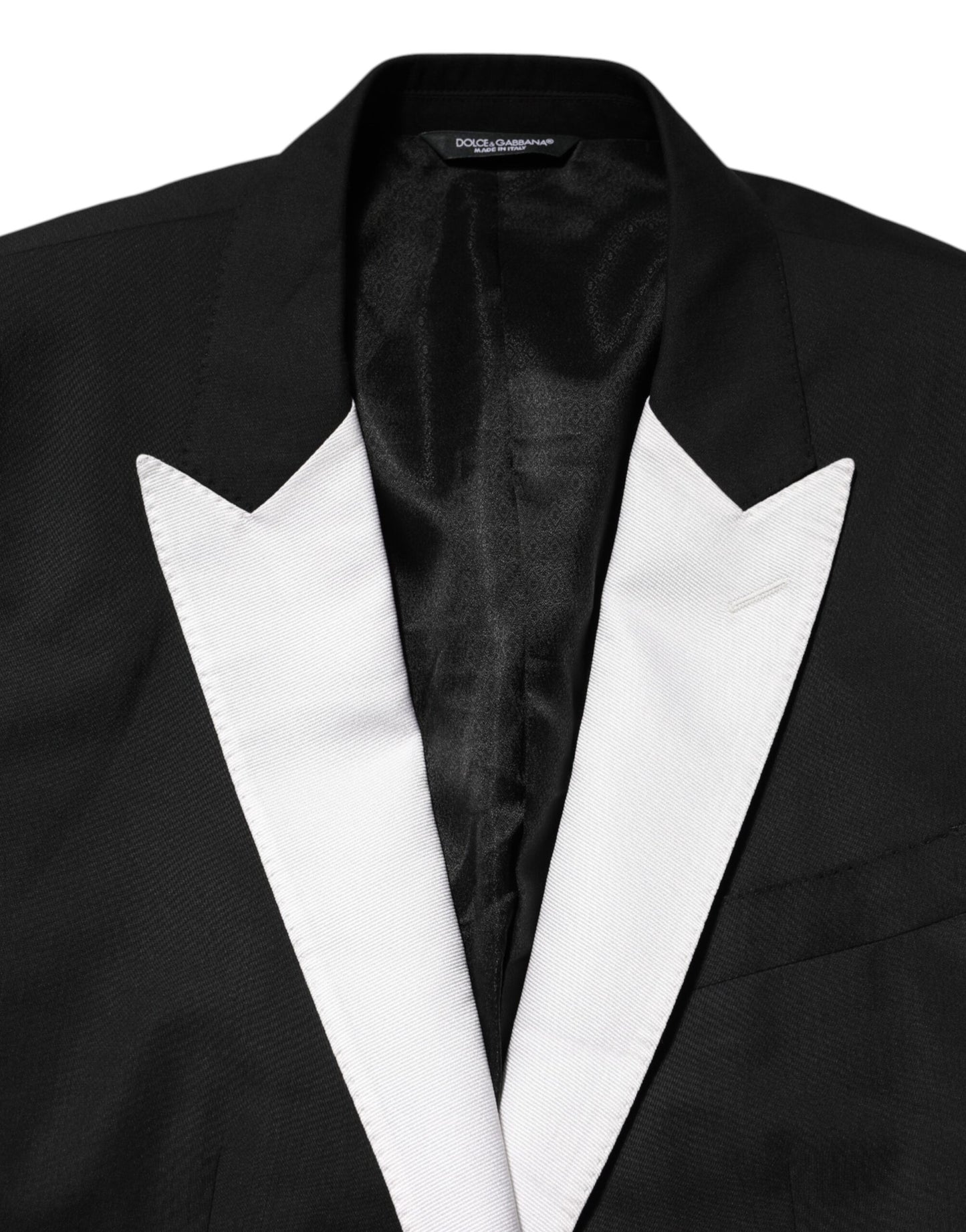 Dolce & Gabbana Black White MARTINI 1 Button Men Suit Blazer