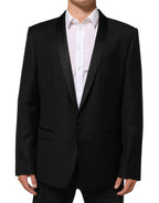 Dolce & Gabbana Black Wool GOLD 1 Button Men Suit Blazer - Eljoys Fashion 