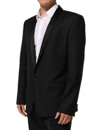 Dolce & Gabbana Black Wool GOLD 1 Button Men Suit Blazer - Eljoys Fashion 