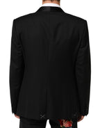 Dolce & Gabbana Black Wool GOLD 1 Button Men Suit Blazer - Eljoys Fashion 