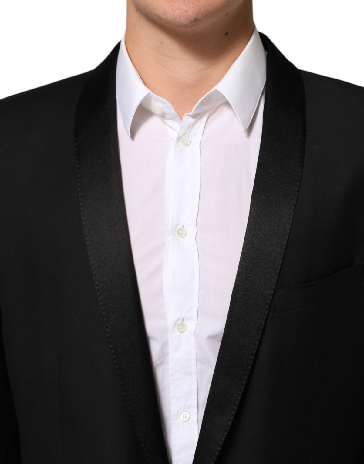 Dolce & Gabbana Black Wool GOLD 1 Button Men Suit Blazer - Eljoys Fashion 
