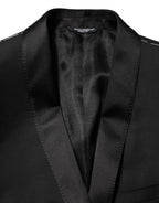 Dolce & Gabbana Black Wool GOLD 1 Button Men Suit Blazer - Eljoys Fashion 