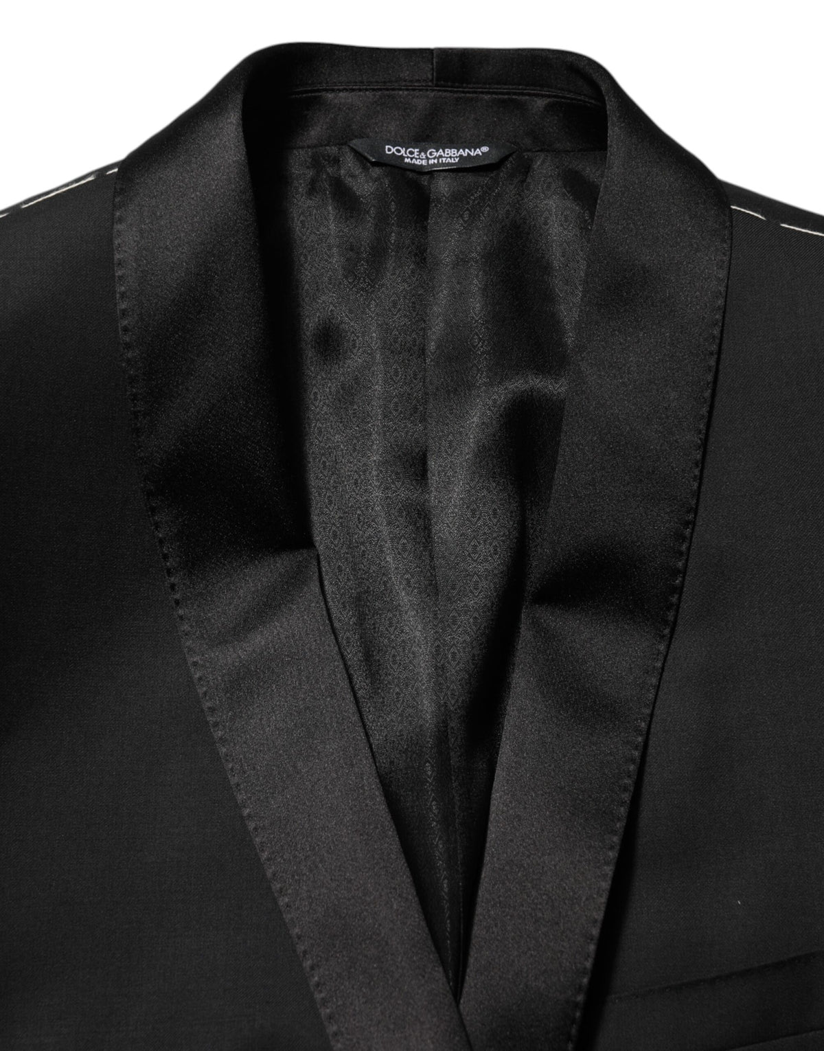 Dolce & Gabbana Black Wool GOLD 1 Button Men Suit Blazer - Eljoys Fashion 