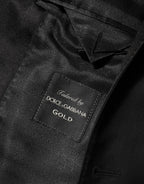 Dolce & Gabbana Black Wool GOLD 1 Button Men Suit Blazer - Eljoys Fashion 