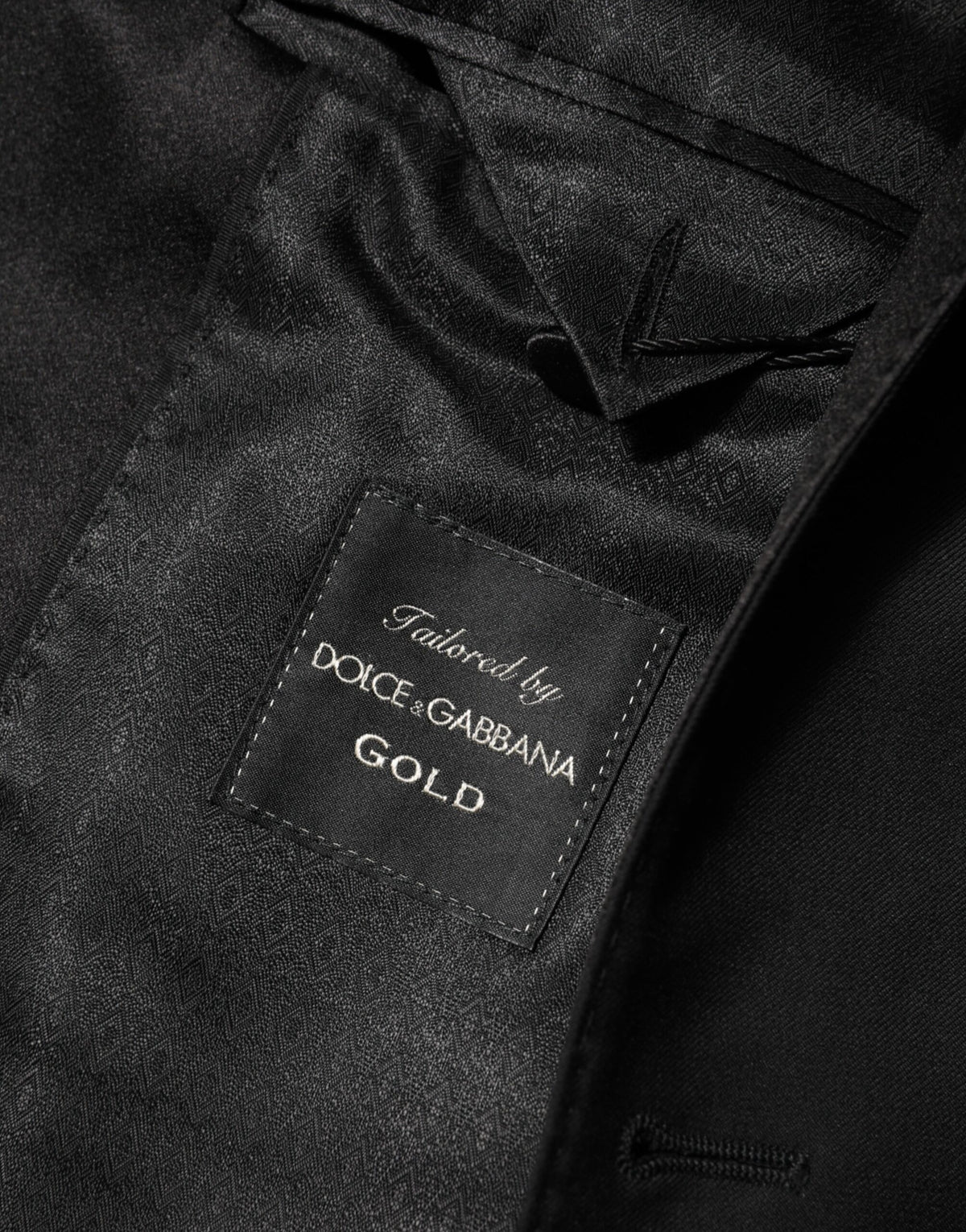 Dolce & Gabbana Black Wool GOLD 1 Button Men Suit Blazer - Eljoys Fashion 
