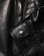 Dolce & Gabbana Black Leather Full Zip Biker Blouson Jacket - Eljoys Fashion 