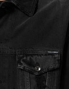Dolce & Gabbana Black Cotton Stretch Denim Blouson Jacket - Eljoys Fashion 