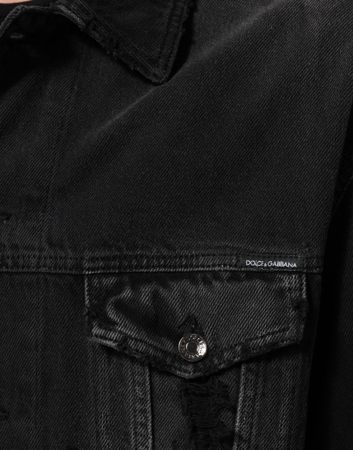 Dolce & Gabbana Black Cotton Stretch Denim Blouson Jacket - Eljoys Fashion 