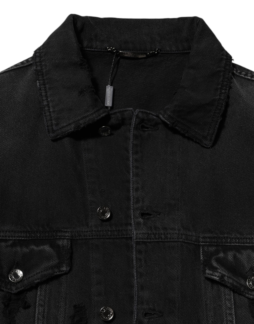 Dolce & Gabbana Black Cotton Stretch Denim Blouson Jacket - Eljoys Fashion 