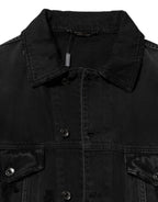 Dolce & Gabbana Black Cotton Stretch Denim Blouson Jacket - Eljoys Fashion 