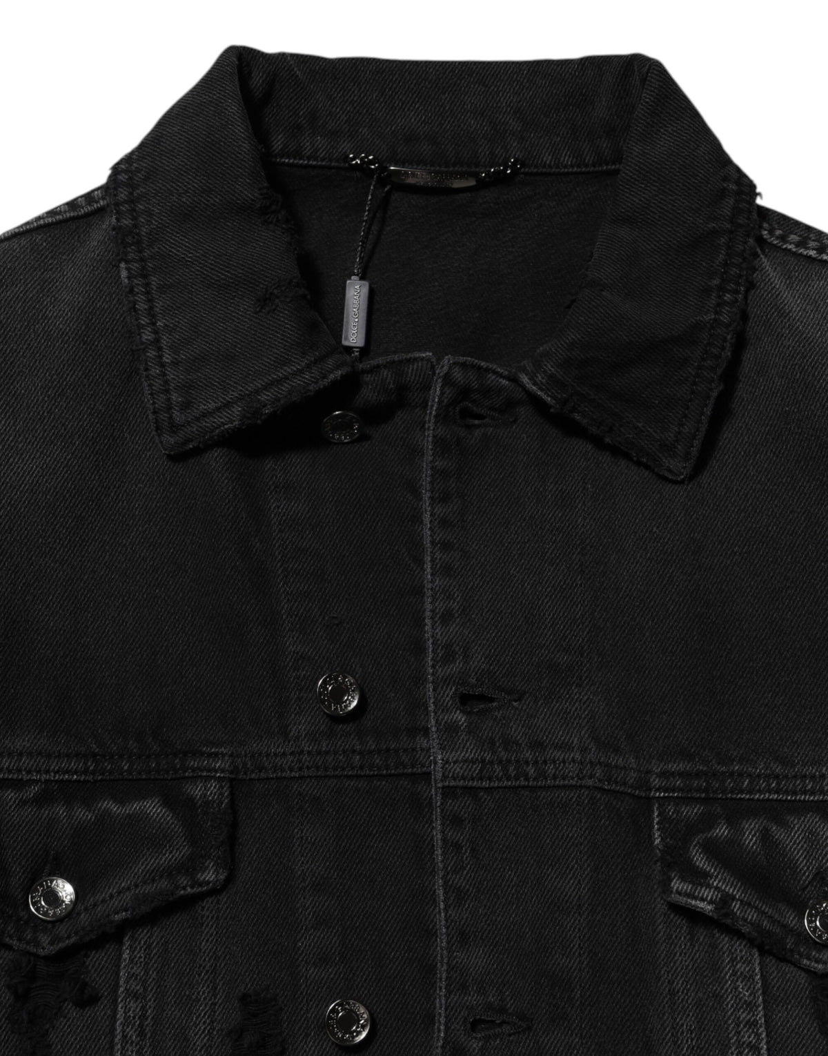 Dolce & Gabbana Black Cotton Stretch Denim Blouson Jacket - Eljoys Fashion 