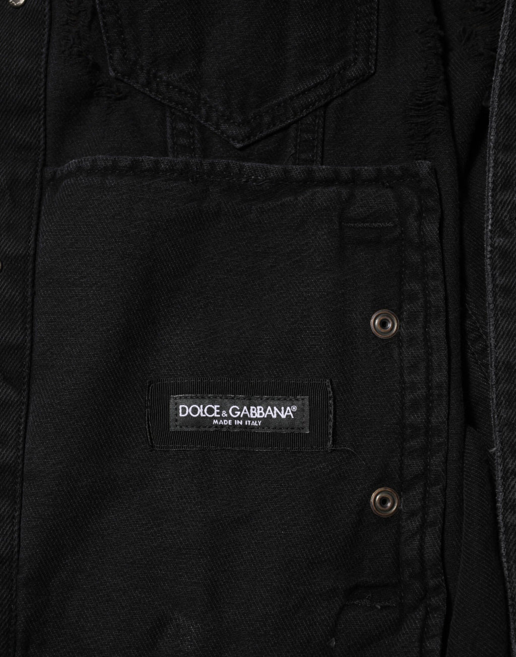Dolce & Gabbana Black Cotton Stretch Denim Blouson Jacket - Eljoys Fashion 