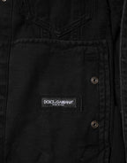 Dolce & Gabbana Black Cotton Stretch Denim Blouson Jacket - Eljoys Fashion 
