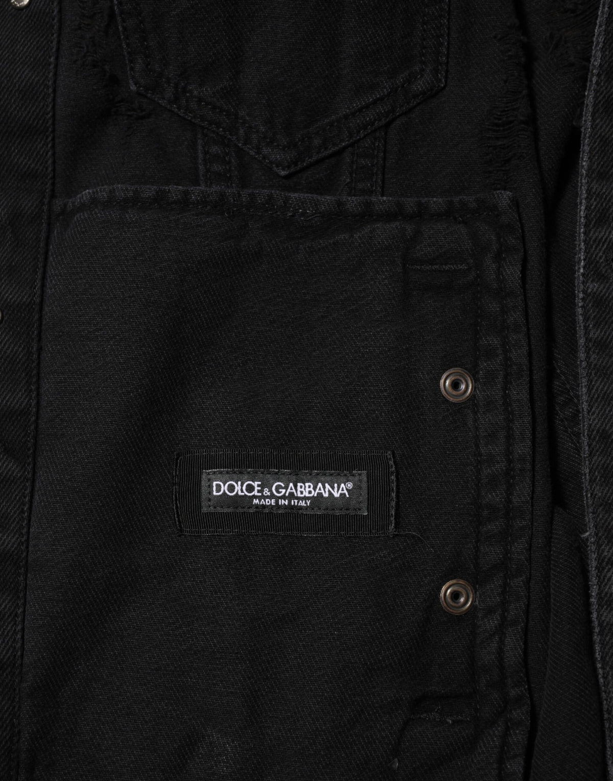 Dolce & Gabbana Black Cotton Stretch Denim Blouson Jacket - Eljoys Fashion 